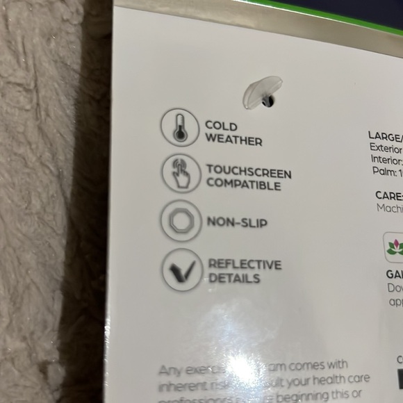 GAIAM cold weather running gloves, New in original packaging, Size L/XL - Picture 15 of 16